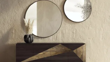 Madia in legno di Rovere Moka con inserto in legno secolare Slice di Nature Design