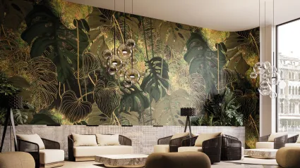 Carta da parati Golden Leaf di Instabilelab