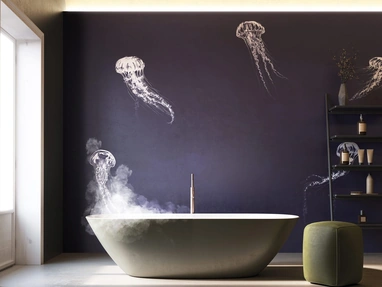 Carta da parati con animali marini Onera di Instabilelab