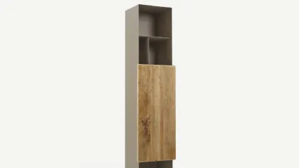 Mobile Contenitore Finissimo Butler in metallo con anta in legno secolare di Nature Design