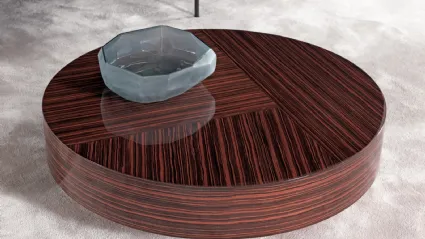 Tavolino rotondo in legno con finitura lucida Gemini di Misuraemme