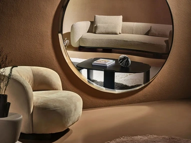 Specchio Halo con cornice in vetro di Nature Design