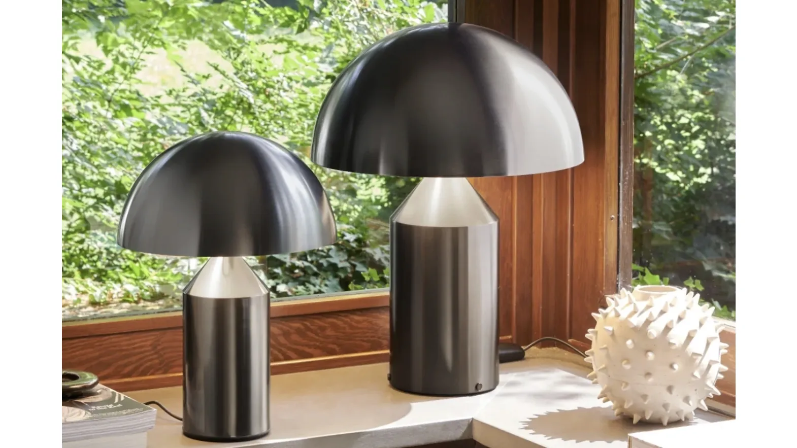 Lampada Atollo nickel satinato di Oluce