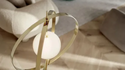 Lampada da terra Papillon Cielo-Terra in acciaio e vetro di Bontempi
