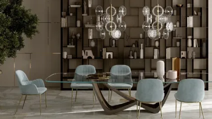 Lampada a sospensione Spark in vetro e ottone di Bontempi