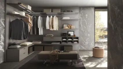 Cabina Armadio Comp 332 in nobilitato tessuto Grey di Mobilgam