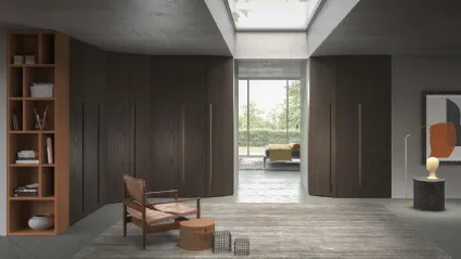 Armadio angolare con ante battenti Comp 350 in legno di frassino di Mobilgam