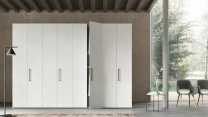 Armadio con anta battente in melaminico Facile Liscia DM154 di Maronese Acf