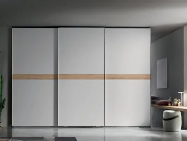 Armadio Fast DU165 in melaminico Ghiaccio con inserto fascia centrale Rovere Nodato di Maronese Acf