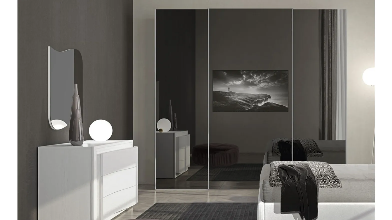 Armadio Riflessi con ante scorrevoli a specchio di Adriatica