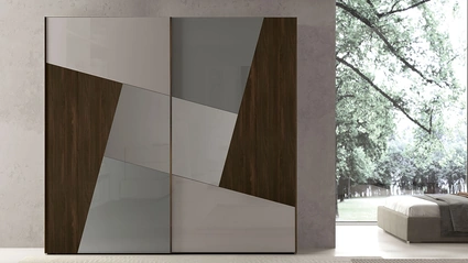 Armadio in vetro e rovere termocotto Sector di Adriatica