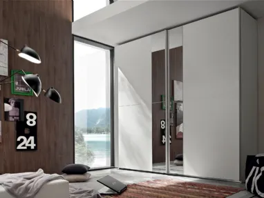 Armadio Zen DU147 in Frassino bianco con specchio di Maronese Acf