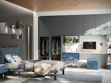 Cameretta con armadio a ponte Y108 di Moretti Compact Camerette