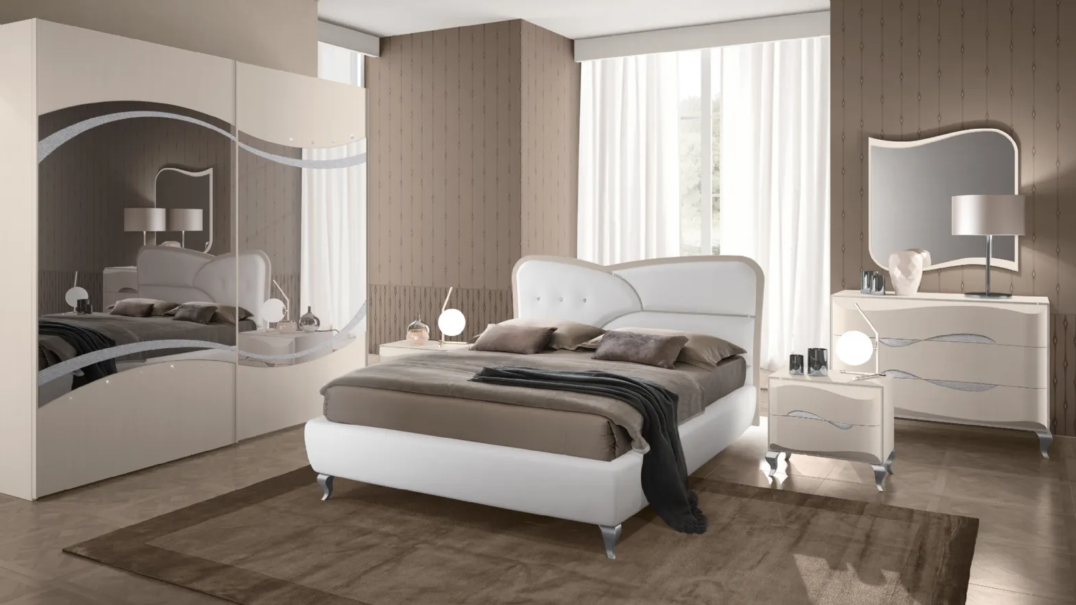 Letto in ecopelle Dolly di Adriatica