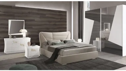 Letto con testiera imbottita Linea di Adriatica