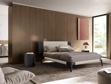 Letto Arden Soft con rivestimento parziale in tessuto di Febal Casa