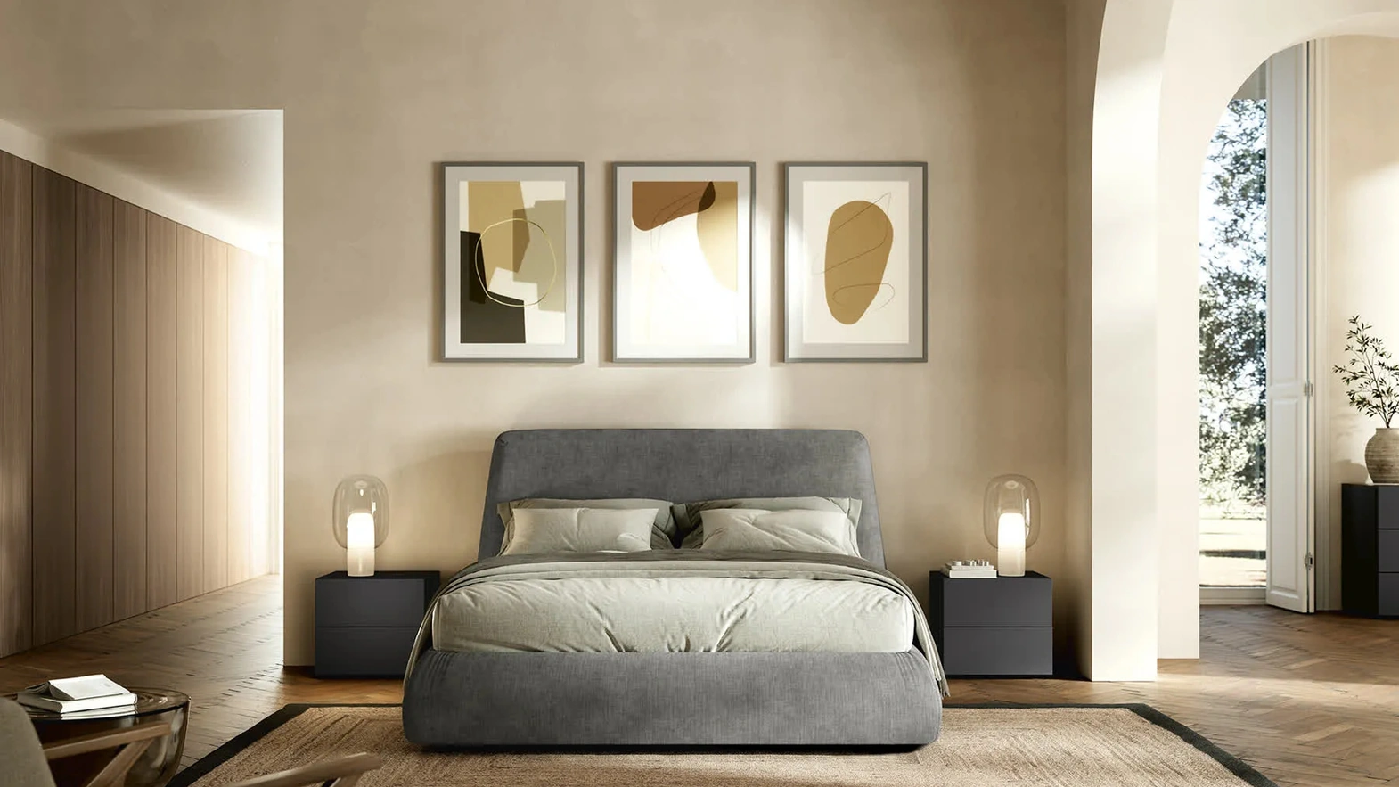 Letto imbottito Bellini di Febal Casa