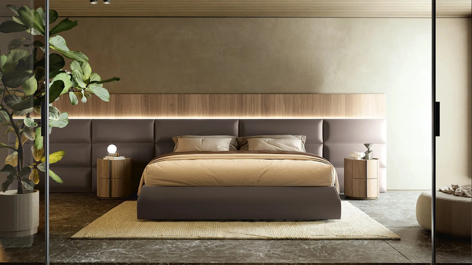 Letto imbottito Couple di Febal Casa