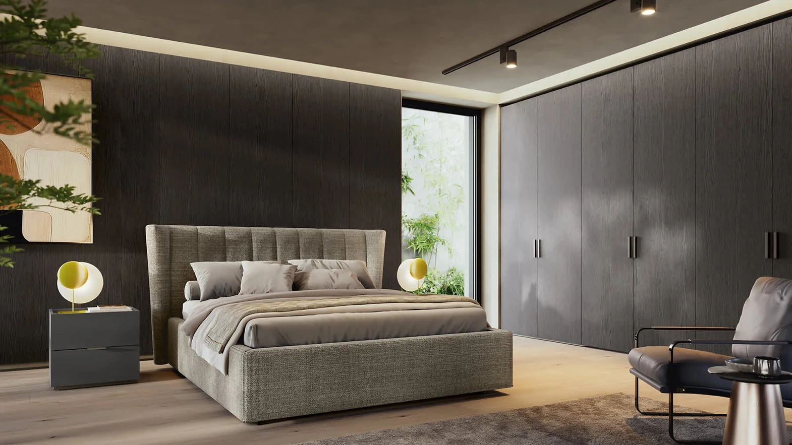 Letto in tessuto con testiera Allure di Febal Casa