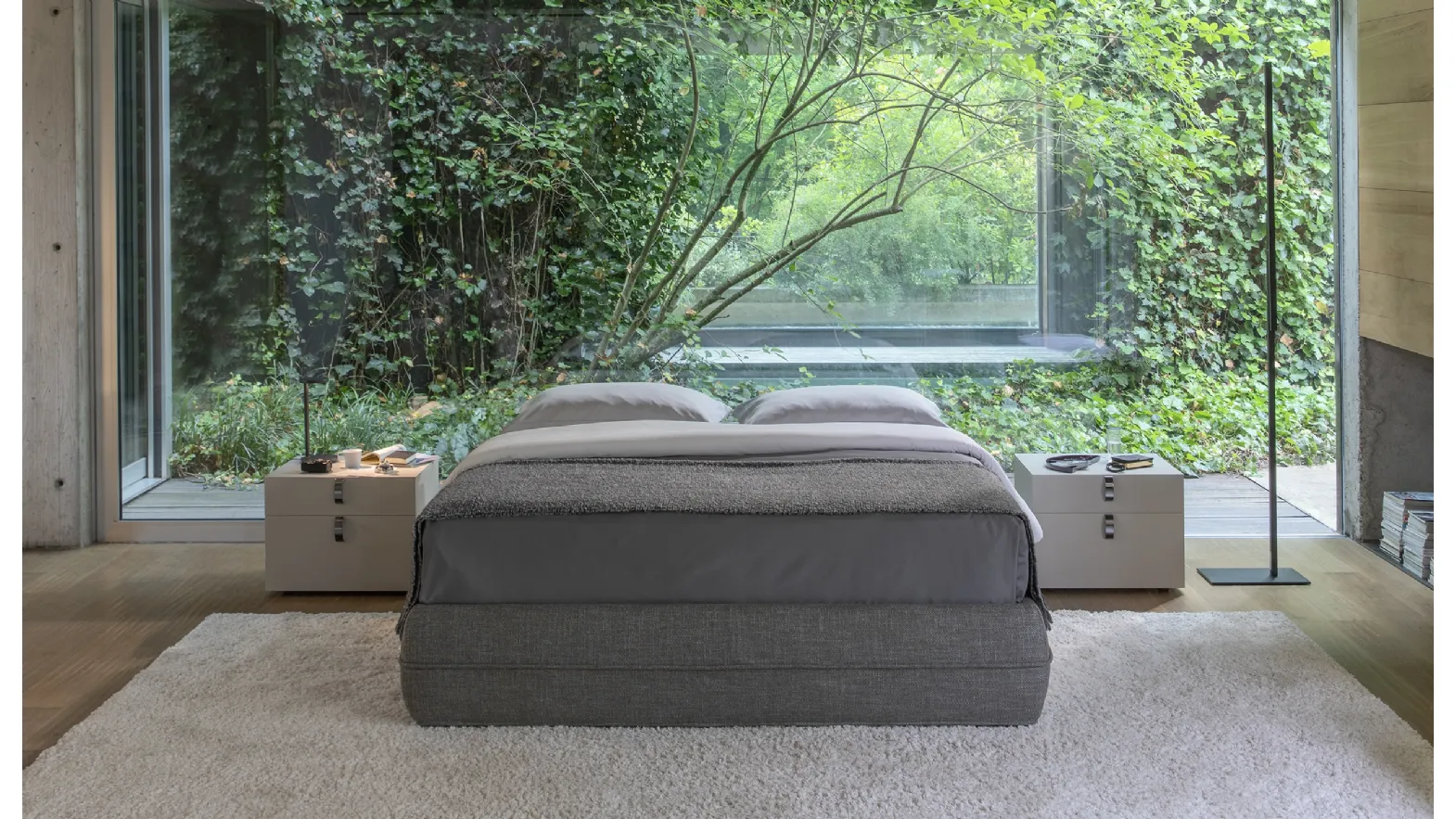 Letto in tessuto Mandarine Sommier di Flou