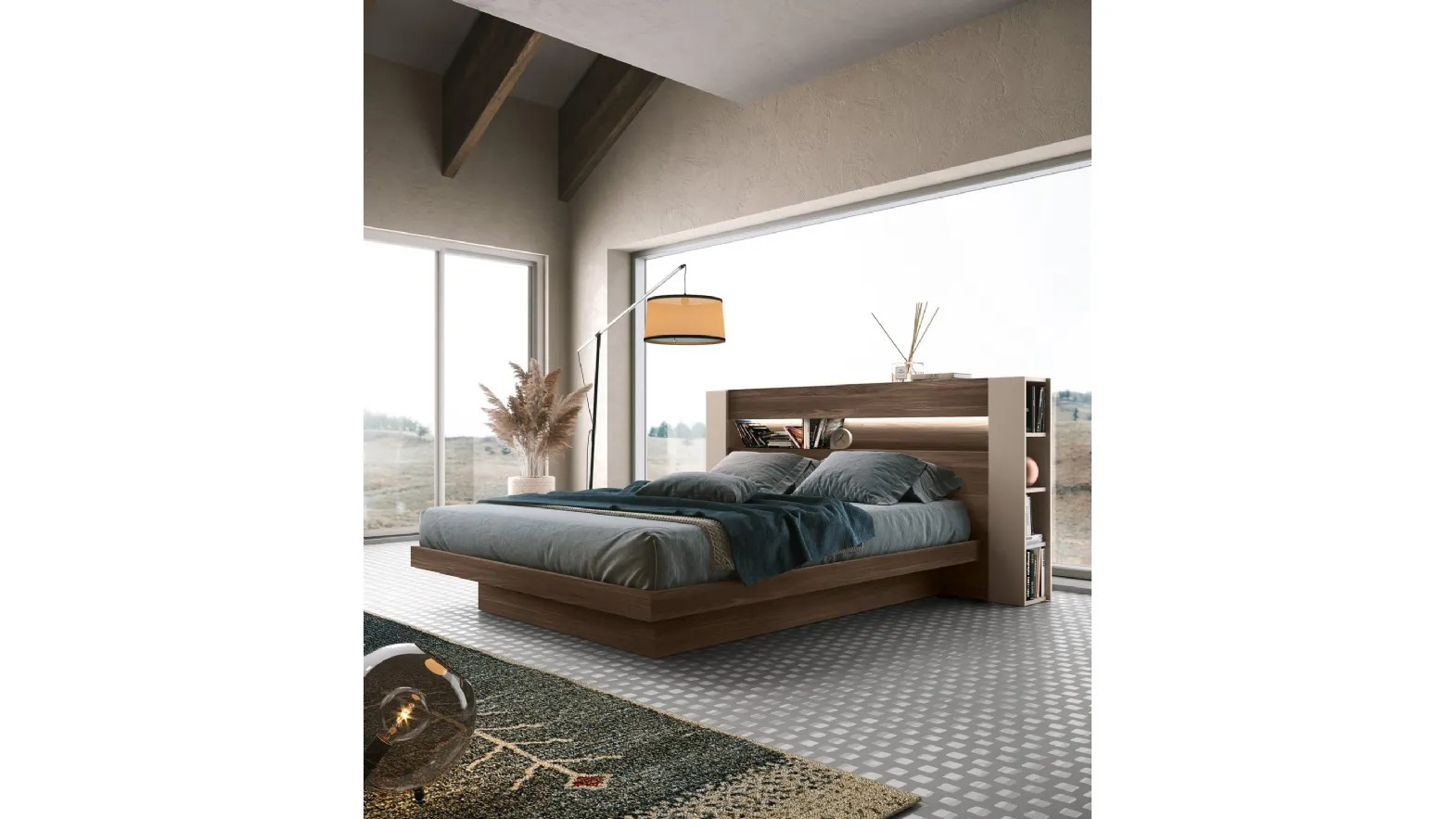 Letto matrimoniale Hole con contenitore di Adriatica