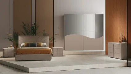 Letto Ipsilon Curve con box contenitore di Adriatica