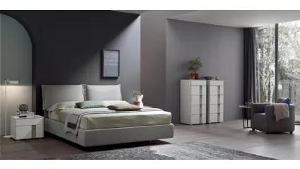 Letto matrimoniale in tessuto imbottito Lola di Maronese Acf