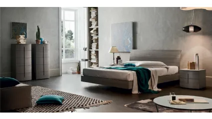 Letto Vela con testiera in melaminico Olmo Grigio di Maronese Acf