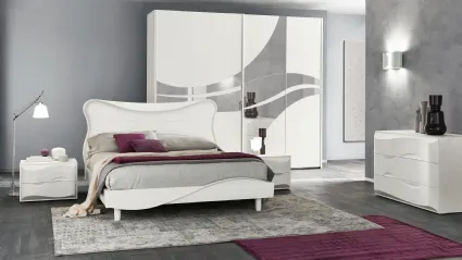 Letto in Frassino Bianco con testiera Mirea di Adriatica