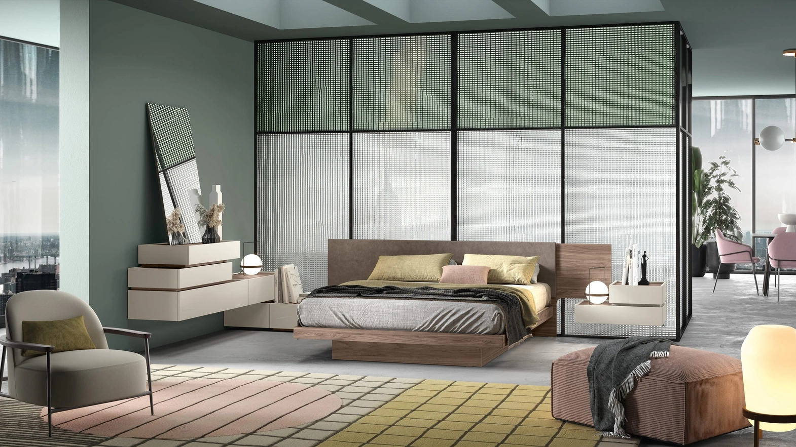 Letto matrimoniale Nest con contenitore di Adriatica