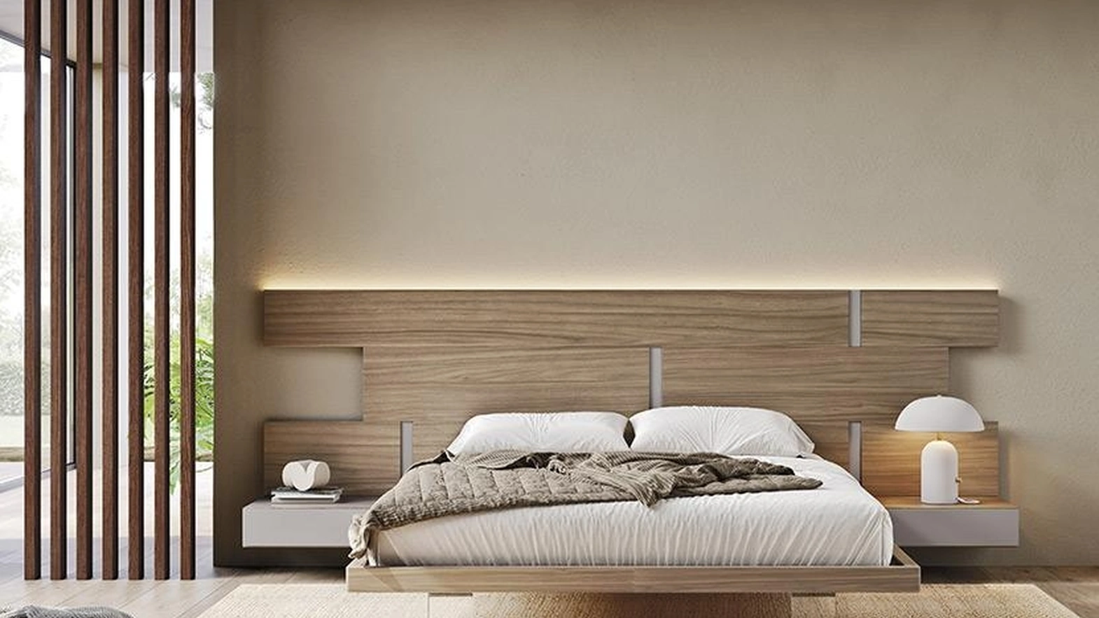 Letto in legno con testiera Regolo di Mobilgam