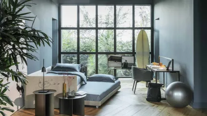 Letto singolo Duetto con letto estraibile di Flou