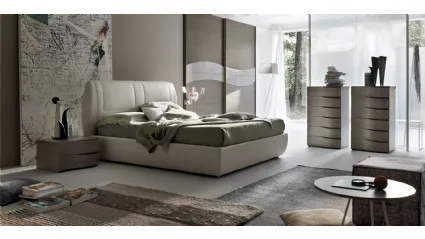 Letto in ecopelle imbottito con testiera Soft di Maronese Acf