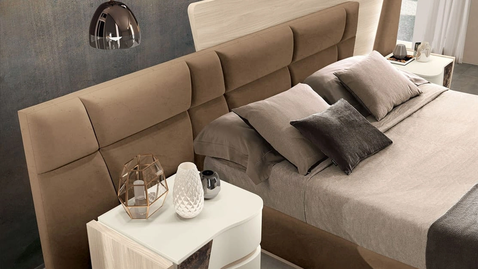 Letto imbottito System di Adriatica