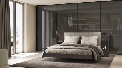 Letto matrimoniale con testiera in tessuto Venice Royal di Febal Casa