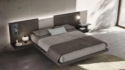 Letto in legno con testiera Wall System Dreaming 05 di Mobilgam