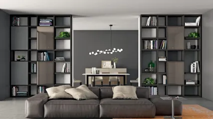 Libreria Horizon 866 in laccato opaco e lucido di Mobilgam