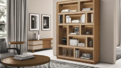 Libreria a muro in legno massello di Rovere Veda di Le Fablier