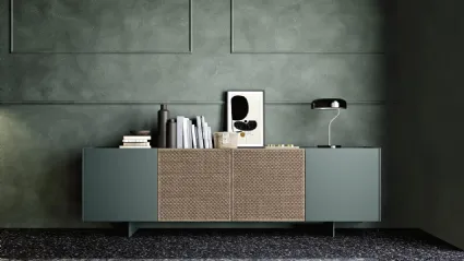 Madia Horizon Joy 972 in laccato con intarsio in noce di Mobilgam