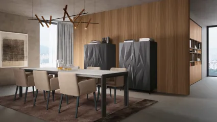 Madia a 2 ante Libeskind in legno laccato grigio di Febal Casa
