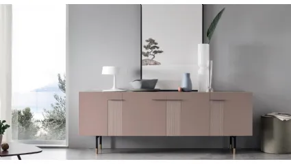 Madia Frida FG003 in laccato opaco cipria e vetro satinato cipria di Maronese Acf