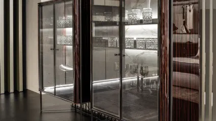 Madia alta Shibuya in vetro e legno di Misuraemme