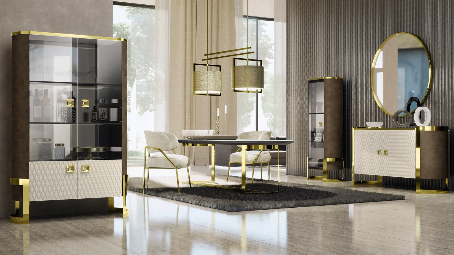 Parete Attrezzata Kursaal in ecopelle di Adriatica