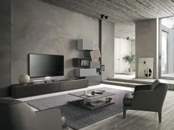 Parete Attrezzata Composizione Horizon 927 in legno e laccato di Mobilgam