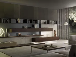 Parete Attrezzata Tao 11 in legno e laccato opaco di Misuraemme