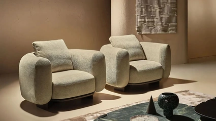 Poltrona Daku Lounge in tessuto imbottito di Nature Design