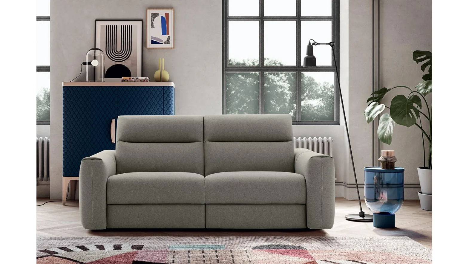 Divano lineare Creed con movimento relax di Felis