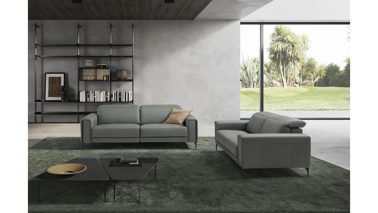 Divano relax lineare in pelle Gary di Egoitaliano