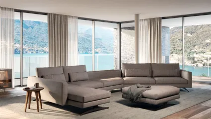 Divano in tessuto con penisola Mayfair 01 di Febal Casa