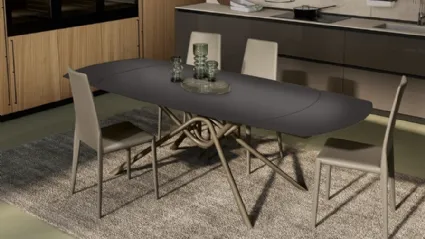 Sedia Elle completamente rivestita in pelle di Febal Casa